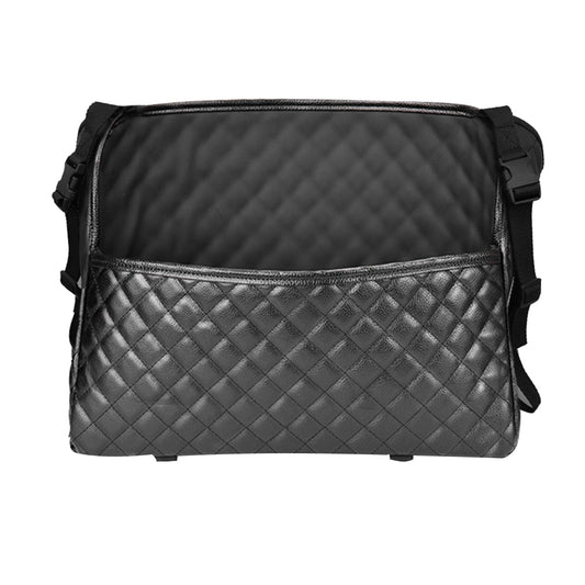 NNEAGS Black Leather Car Storage Portable Hanging Organizer Backseat Multi-Purpose Interior Accessories Bag-0
