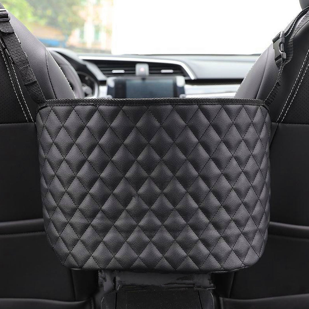 NNEAGS Black Leather Car Storage Portable Hanging Organizer Backseat Multi-Purpose Interior Accessories Bag-2