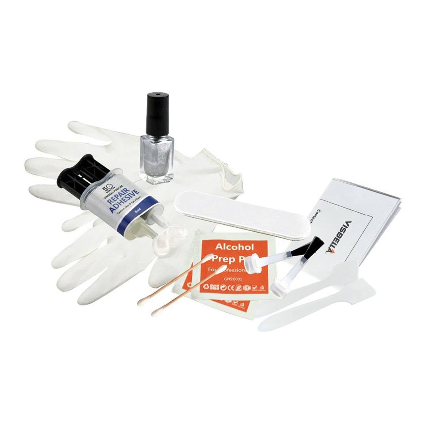 Kit de reparación de arañazos en llantas de aleación plateada, adecuado para daños en la acera del coche.