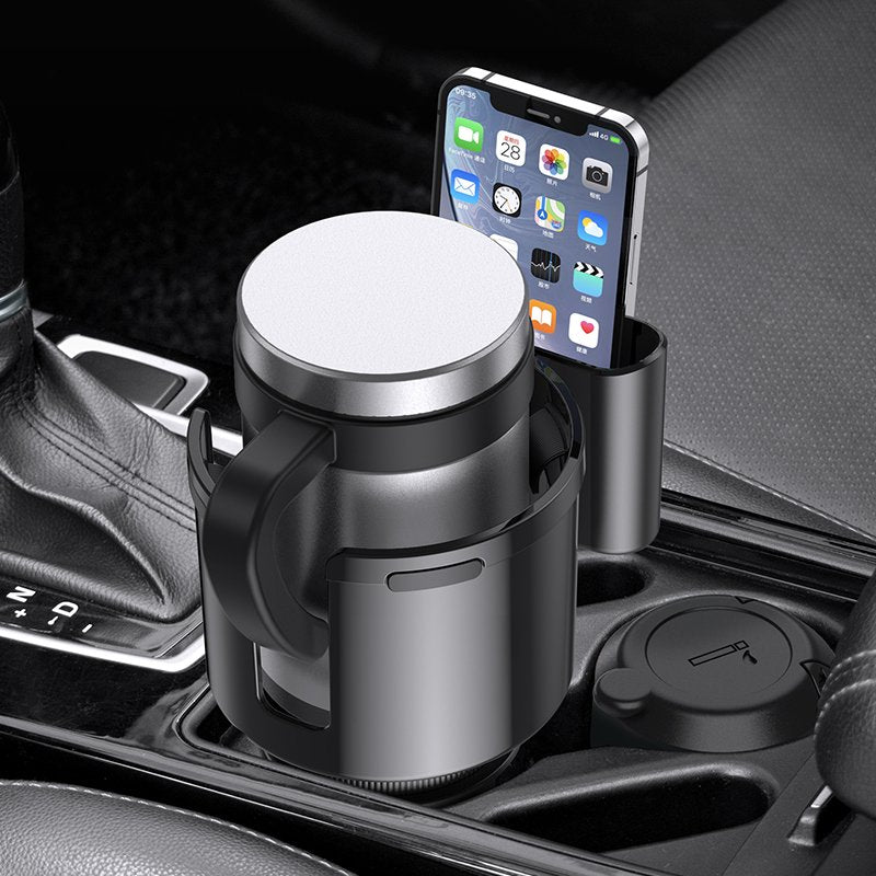 Adjustable Car Cup Holder Expander with Removable Phone Holder-1