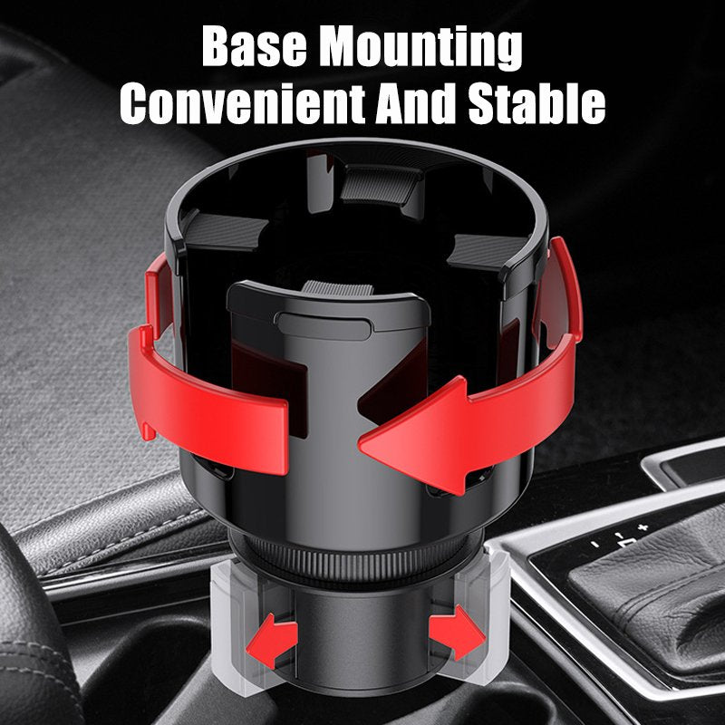 Adjustable Car Cup Holder Expander with Removable Phone Holder-3