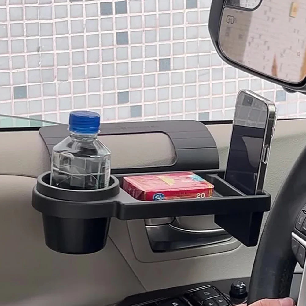 Multifunctional Car Side Door Hanging Organizer with Cup Holder Black-3
