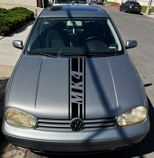 MK4 Racing Pin Strip Vinyl Hood Decal Fits: 1998-2004 Volkswagen GTI-0