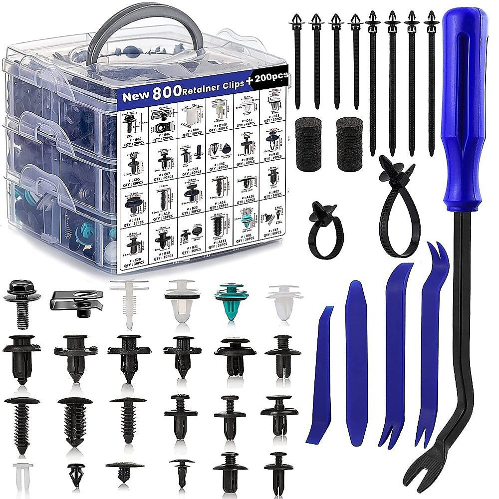 NNEDSZ 1000PCS Car Retainer Clips Auto Fasteners Push Trim Clips Pin Rivet Bumper Kit-0