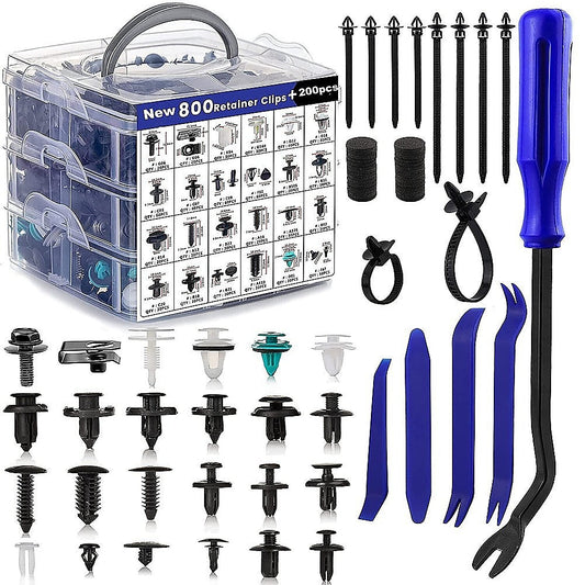 NNEDSZ 1000PCS Car Retainer Clips Auto Fasteners Push Trim Clips Pin Rivet Bumper Kit-0