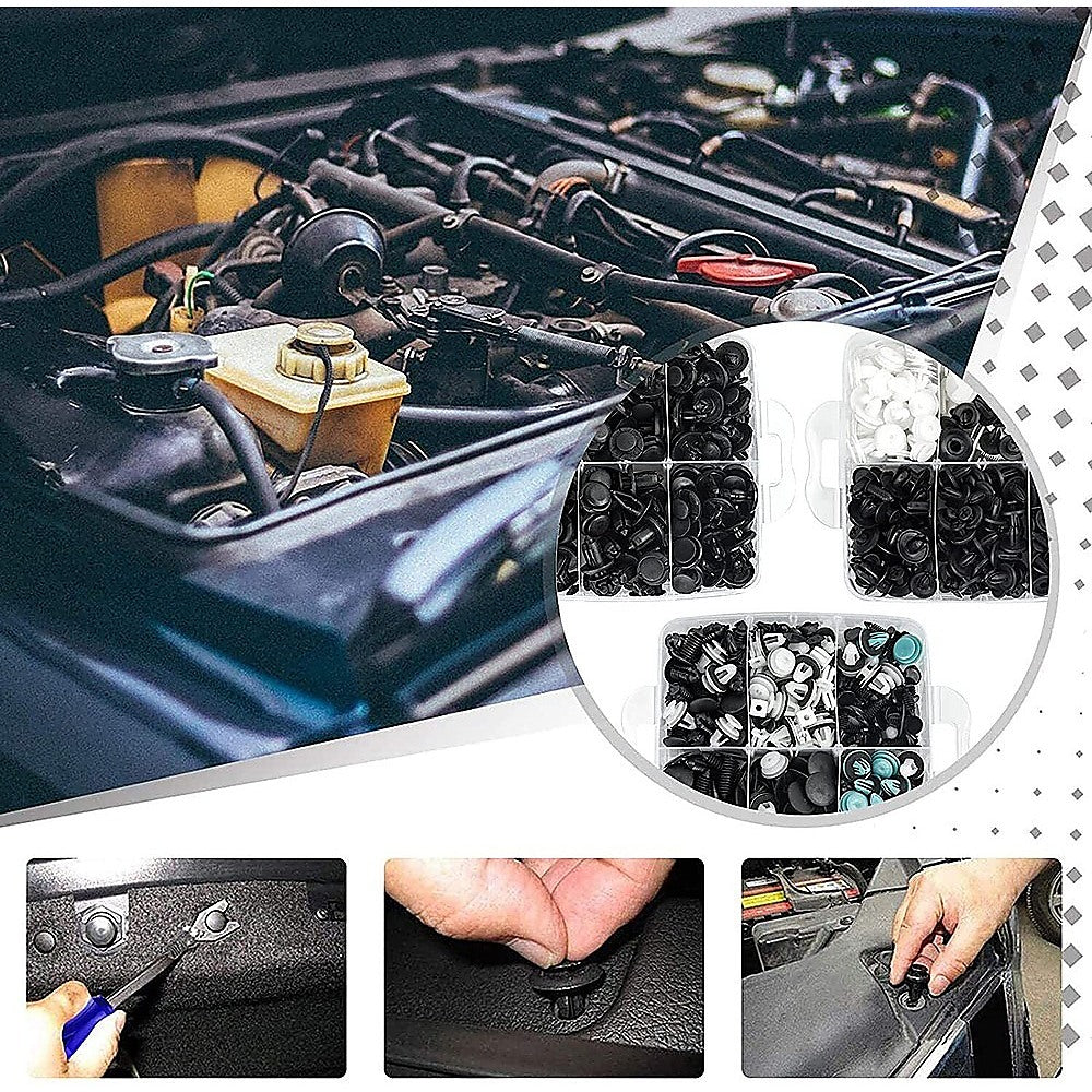 NNEDSZ 1000PCS Car Retainer Clips Auto Fasteners Push Trim Clips Pin Rivet Bumper Kit-1